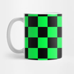 Checkered Square Seamless Pattern - Black & Green Mug